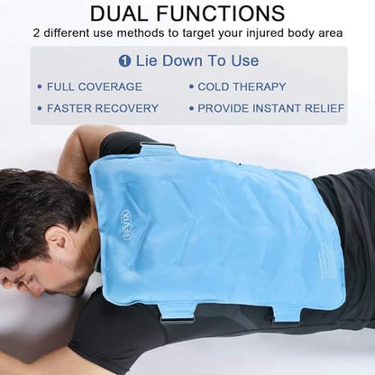 REVIX XXL Full Back Ice Pack Wrap, Large Gel Packs for Injuries Reusable - style: Blue