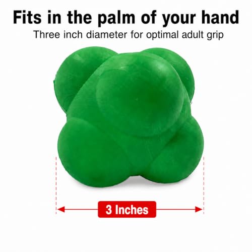 Agility Bounce Reaction Ball, Rubber Six Knob Reflex Trainer - color: Green