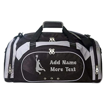 Personalized SportS Duffel Bag With Custom Name & Text - Basketball Black - color: Black, style: Basketball