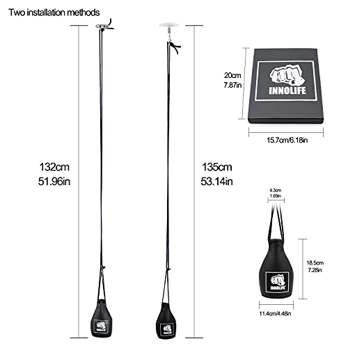 INNOLIFE Boxing Slip Bag, Boxing Dodge Hide Speed Bag Maize Ball Leather Ball for Reflex Training, Boxing, Kickboxing, MMA Pendulum Training - style: Black (Filler Already Included)