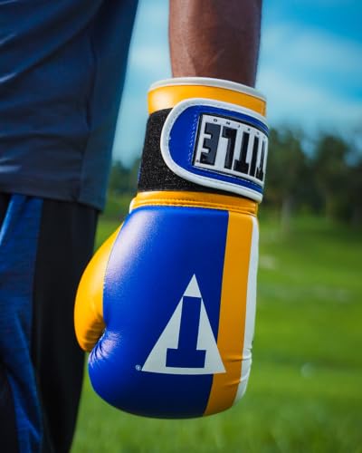 Title Boxing World Bag Boxing Gloves - color: Blue/Yellow/White, size: 16 oz
