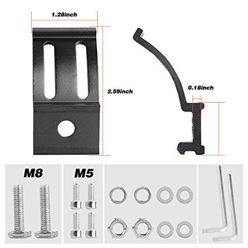 LED Light Bar Mounting Brackets 2PCS, Adjustable Bottom Mount Bracket Kits for LED Pod Lights Cubes Off Road Work Light Bar Fog Lights