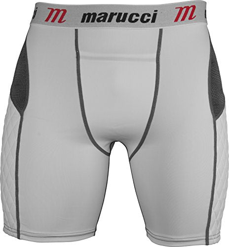 Marucci Men's Marucci Adult Elite Padded Slider Shorts - color: White, size: XX-Large
