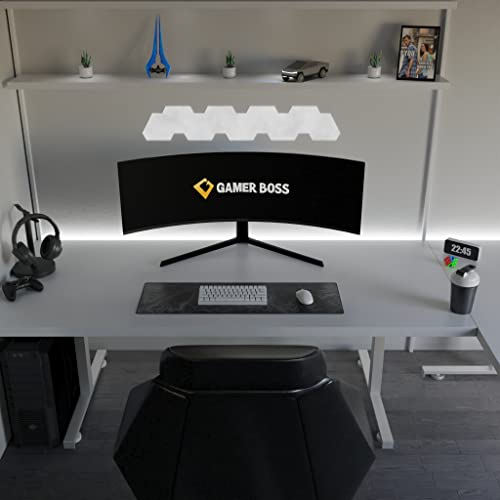 Gamer Boss - Gaming Mouse Pad - 36 x 12 Inches - 4mm Thick with Stitched Edges, Non-Slip Rubber Base, Premium Cloth Mousepad, Desk Mat for Laptop, Keyboard, Computer & PC (Extended, Topographic) - color: Topographic, size: 36" x 12"