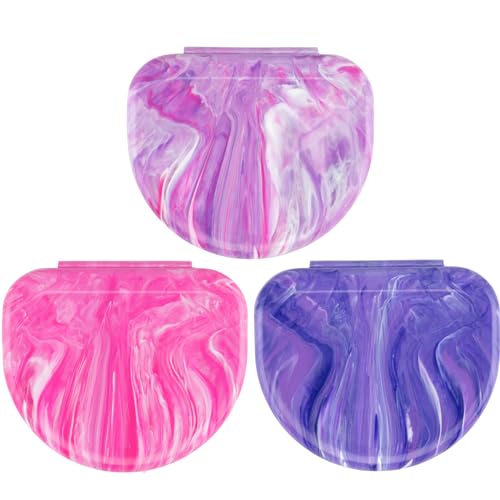 Practicon Marble Retainer Cases, Orthodontic Aligner Case, Mouth Guard Holder (3 Pack) (Pink Paradise) - color: Pink Paradise