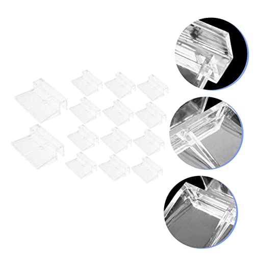Kisangel 16pcs Acrylic Aquarium Lid Support Clips Fish Tank Cover Brackets for Easy Access and Cleaning Design for Rimless Aquariums