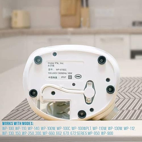Replacement Handle Hose Parts Waterpik Replacement Parts Compatible with Waterpik water flosser WP-100 WP-300 WP-660 WP-662 WP-670 WP-672 WP-900 Oral Hygiene repair kit Accessories (White) - color: White