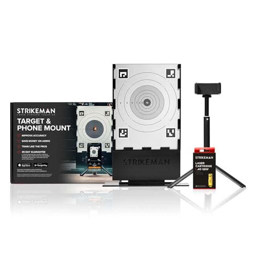 Strikeman .40 S&W Dry-Fire Laser Training System - Great for Target Shooting Practice with Pistols - Kit Includes Access to Updated App (No Subscription Needed), Cartridge, Target & Phone Holder - style: .40 S&W