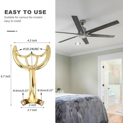 5 Pcs 52’’Ceiling Fan Blades Arms Replacement,Ceiling Fan Blades Arms Replacement Parts Mounting Bracket Kit for Replacing The Worn FanBlades,Keep The Balance and Good Performance(Gold)