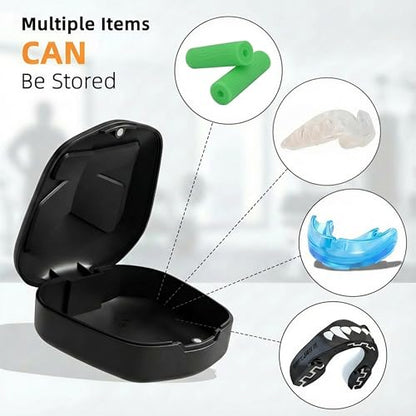 ARGOMAX Mouth Guard Case with Clip, Ventilated Hard Shell - color: Green