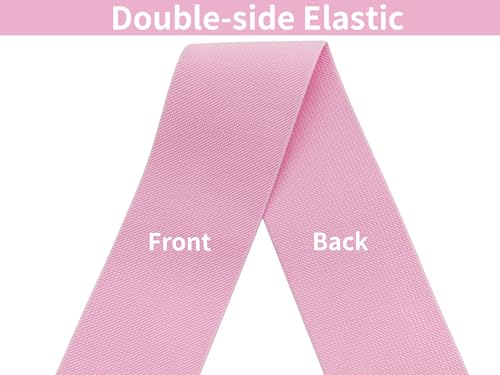 Pink Blue Wide Knit Elastic Band 3" x 5yd for Sewing - color: Pink