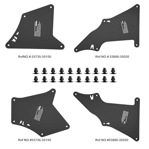 Splash Guard Fender Liners Shield with Clips | Premium PVC material. Precise fit for 4Runner 03-09, FJ Cruiser 07-14, Prado 03-19. Shields mud, water, debris. - color: for Toyota 4Runner (2003-2009), FJ Cruiser