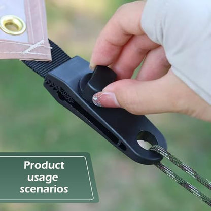 12 PCS Car Cover Windproof Clip, Inverted Tooth Design Non-Slip Bite Tent Clamp with Adjustable Buckle, Portable Outdoor Wind Rope Fixing Bracket, for Most Cars Awning Fasteners (Black) - size: 12 PCS