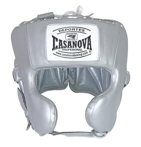Casanova Boxing® Headgear Cheek Guard Protection for Men Woman - Boxing, Martial Arts, MMA, Kickboxing, Muay Thai, Contact Sport, Sparring, Training - Silver