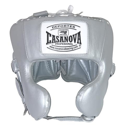 Casanova Boxing® Headgear Cheek Guard Protection for Men Woman - Boxing, Martial Arts, MMA, Kickboxing, Muay Thai, Contact Sport, Sparring, Training - Silver