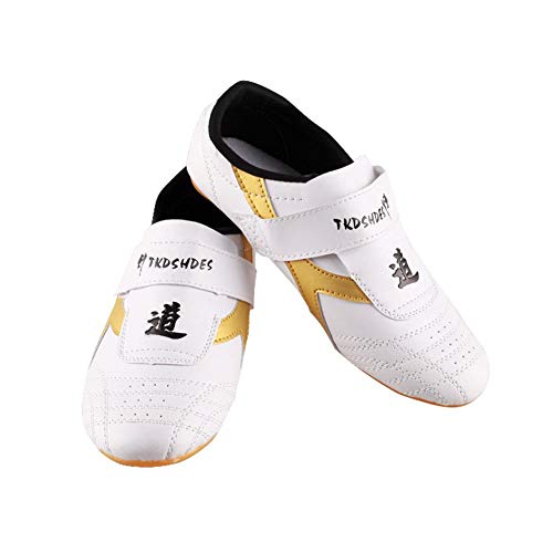 Dilwe Boxing Shoes, PU Leather Soft Sole Taekwondo Shoes for Taichi Gym Exercise(38)