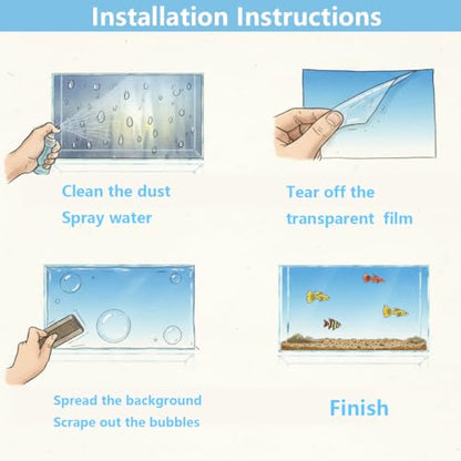 Aquarium Background - Static Cling Fish Tank Sticker - Black Blue Gradient | Easy Install for Glass Tanks, No Residue, Reusable 90 x 60 cm / (35 x 23.6 inches) - color: Black Blue, size: 35 x 23.6 inches