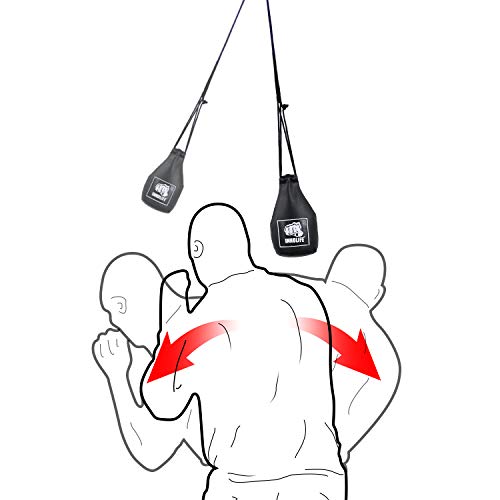 INNOLIFE Boxing Slip Bag, Boxing Dodge Hide Speed Bag Maize Ball Leather Ball for Reflex Training, Boxing, Kickboxing, MMA Pendulum Training - style: Black (Filler Already Included)