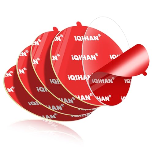 5pcs Sticky Adhesive Pads for Car Phone Mount, 70mm/ 2.76" Double-Sided Heavy Duty Sticker Gel Mounting Tapes Replacement Kit for Suction Cup Dashboard Cell Phone Holder Windshield Dash Cam GPS Base