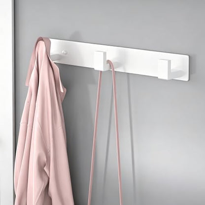 PMMASTO Stainless Steel Wall Coat Rack, White- 3 Hooks, 1 Pack, L Shape - color: White, size: 3 "L" Hooks, 1PACK