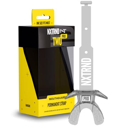 Nxtrnd Two Pro Football Mouth Guard, Permanent Strap, Fits Adult & Youth (Transparent) - color: Transparent Pro