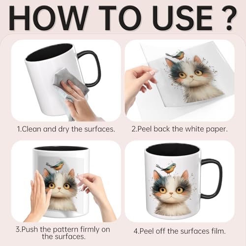 12 PCS UV DTF Cup Wrap Stickers, Frazzled Cat Rub on Transfers for Crafts, Permanent DIY Transfer Decals for 16oz Libbey Glass Cans, Mugs, Candles, Easy to Apply Art Stickers - style: Frazzled Cat