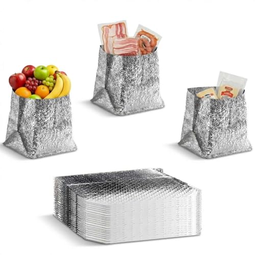 Insulated Box Liner for Frozen Food, Meat, or Fish, Foil Thermal Shipping Bag, 10 Pack 20 x 20 x 20