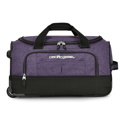 Pacific Gear Duffel Bag with Rolling Wheels - color: Purple, size: 21 inch