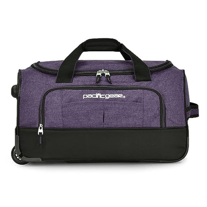 Pacific Gear Duffel Bag with Rolling Wheels - color: Purple, size: 21 inch
