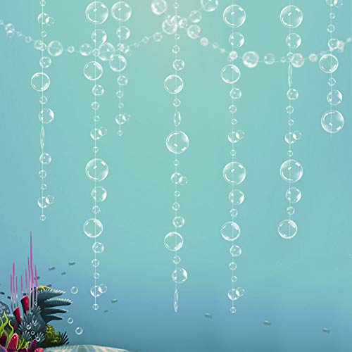 Decor365 Under the Sea Party Decorations White Bubble Garlands Little Mermaid Birthday Decorations Bday Hanging Streamer Beach Banner Under Water Decor Nautical Backdrop Kids Ocean Party Supplies