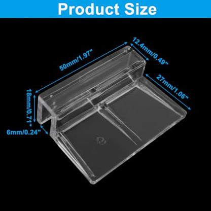 Murtenze 8 PCS Aquarium Lid Clips, 6mm Clear Acrylic Fish Tank Holder Support Clamps for Rimless Aquariums - size: 6mm