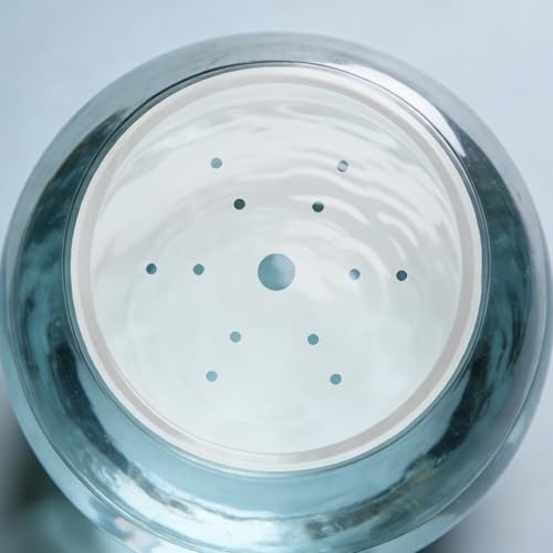 Round Aquarium Cover Lid: 7.48'' Clear Acrylic Aquarium Fish Tank Anti Jump Lid, Multi Hole Efficient Water Maintenance for Turtles Reptiles Shrimps Fish