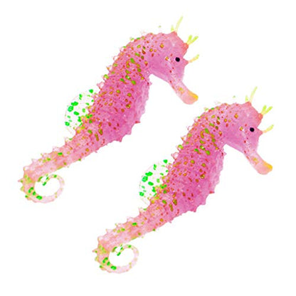 2Pc Aquarium Fish Tank Landscaping Decor Glowing Effect Animal Sea Horse
