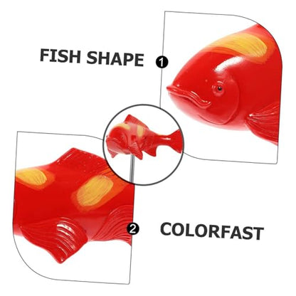 POPETPOP Outdoor Resin Carp Figurine Garden Decoration Fish Ornament for Lawn and Patio Red Koi Sculpture for Courtyard and Aquarium Display