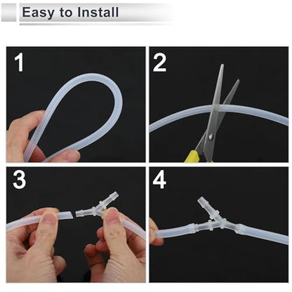 5 Pcs Plastic Hose Barb Fitting 90° Elbow 5/32" Hose Barb M6 Male NPT Barbed Adapter Clear PP - size: 5/32"-M6