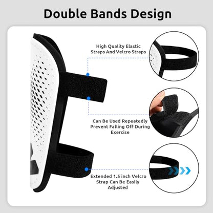 Shin Guards Soccer Kids Toddler, Shin Guard for Boys Girls 2-18 Years Old - color: White, size: Medium
