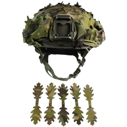 Tactical Helmet Cover Breathable Mesh Camo Camouflage Helmet Cover Great for Tactical Military Gear Combat Fast Helmet - color: DW