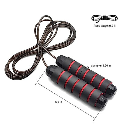 BOOMIBOO Jump Rope, Adjustable Jump Ropes,Skipping Rope Tangle-Free Rapid Speed with Ball Bearings for Women Men Kids,Exercise & Slim Body Jumprope at Home School Gym - color: Black+Blue
