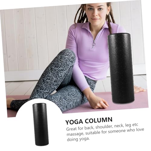 High Density Fitness Roller for Muscle Massage and Spinal Stabilization Solid Exercise Foam for Postural Balance and Massage Roller for Feet Back and Legs (15x45cm)