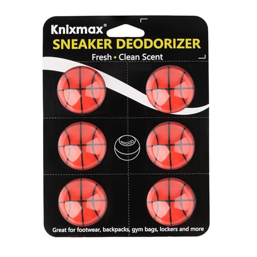 Knixmax Shoe Deodorizer Balls Strong, Odor Eliminator for Sneaker Gym Bag Closet Locker, Work Boot Drawer Freshener, Unpleasant Smell Remover Ball for Men Women Teens, 6 Packs Cologne Basketball - color: Basketball: Cologne