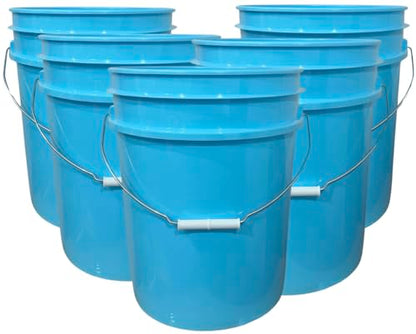5 Gallon Premium HPDE Plastic Bucket - Made in USA Food Grade Storage Container, BPA Free All Purpose Pail (5, Aqua) - color: Aqua