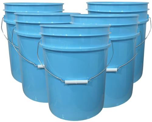 5 Gallon Premium HPDE Plastic Bucket - Made in USA Food Grade Storage Container, BPA Free All Purpose Pail (5, Aqua) - color: Aqua