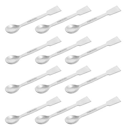 EISCO 12PK Scoops with Spatula, 5.9" - Stainless Steel, Polished One Flat End, Spoon End- Eisco Labs