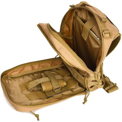 REEBOW GEAR Tactical Sling Bag Single Shoulder Every Day Carry Backpack - color: Style 07 Tan