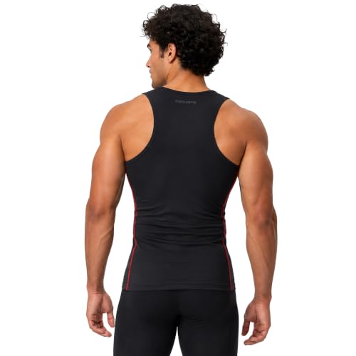 DEVOPS 3 Pack Men's Muscle Dry Fit Compression Tank Top Sleeveless Shirt - color: Black / Black / Black, size: Small