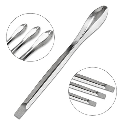 Piutouyar 15 Pcs 3 in 1 Lab Spoon Micro Lab Spatula Stainless Steel Lab Scoop for Reagent Sampling, Mixing, Measuring 105/125/140mm for a Set - size: 3 in 1 Lab Spoon