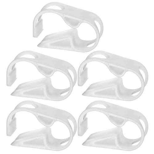 M METERXITY 5-Pack Adjustable Plastic Tubing Clamps 5/7-1-1/32 Inch Water Flow Control Tube Clip Adjustment Hose Pipe Clips for Beer Bottle/Plumbing/Instruments/Equipment [White]