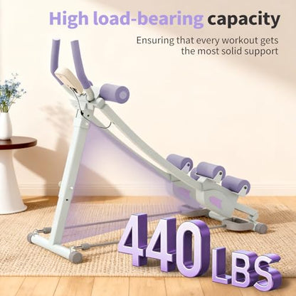 ALSO GO Dual Track Ab Machine, 400LBS Capacity Abdominal Workout Trainer