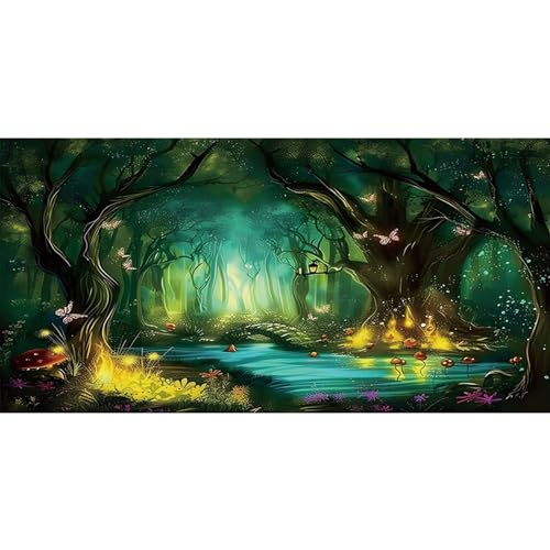 AWERT 30x18 inches Polyester Tropical Rainforest Aquarium Background Dreamy Aquarium Background Nature Fish Tank Background