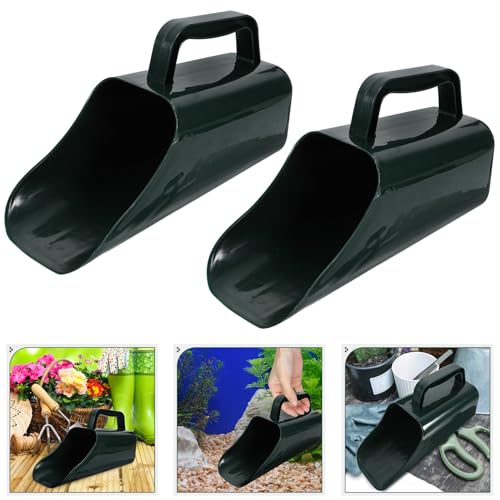 2pcs Aquarium Sediment Cleaning Shovel Bucket, Multifunctional Fish Tank Soil Scooper with Drainage Holes, Handheld Mud and Gravel Scooping Tool for Aquarium Plant Care